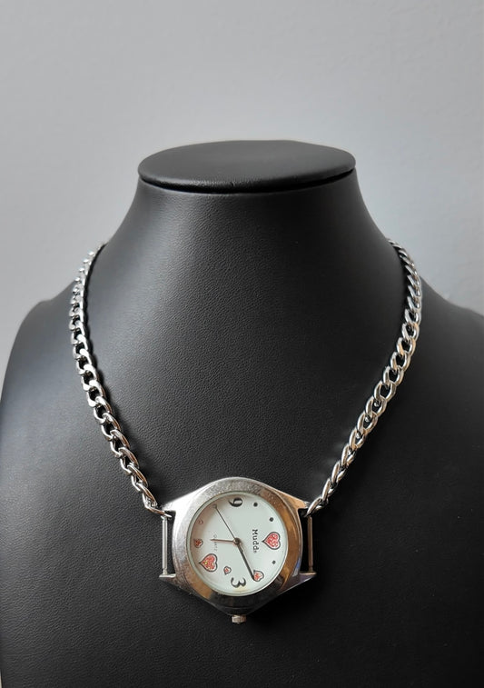 <3 Watch Necklace