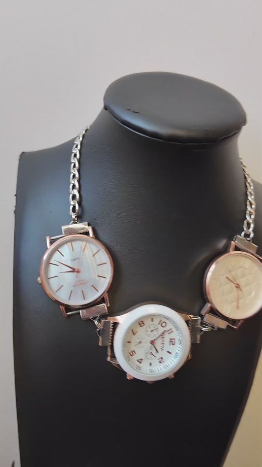 Rose Gold Watch Necklace